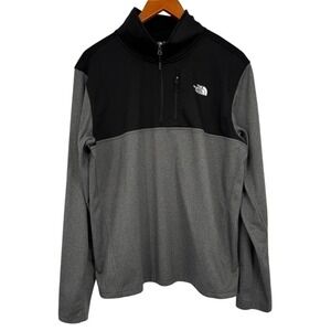 The North‎ Face Black and Gray Quarter-Zip Pullover Jacket Men's Size Large